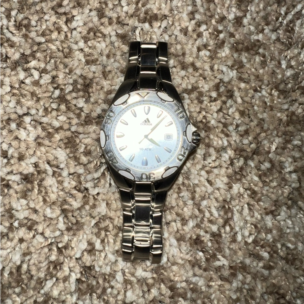 Adidas | Silver White Faced Watch